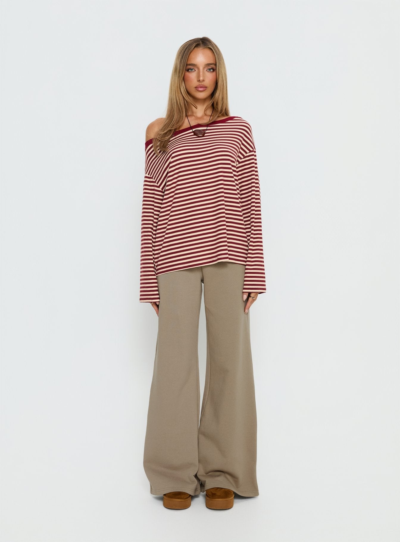 Summits Flared Track Pants Latte
