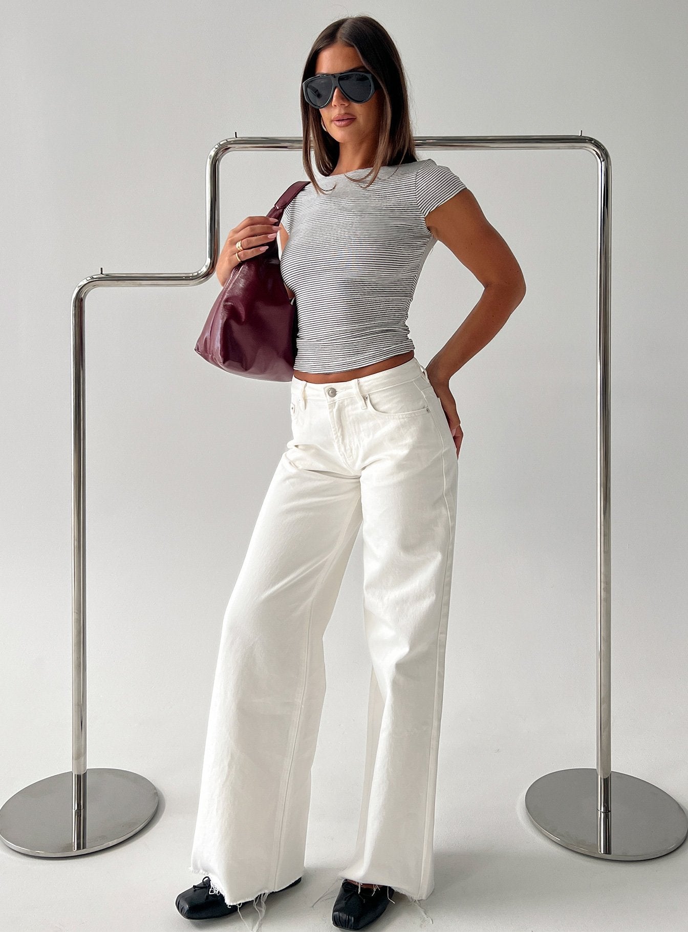 Darla Low Rise Straight Leg Jean White
