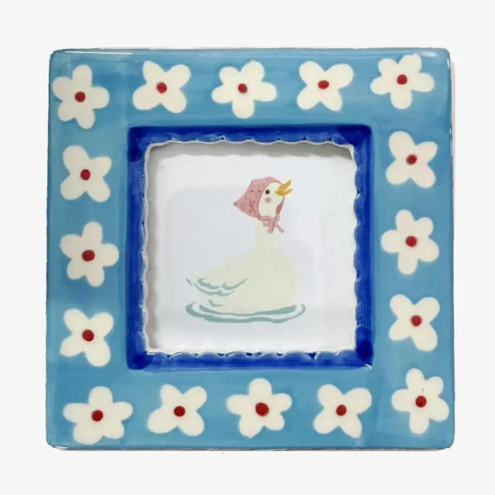 Blue floral frame