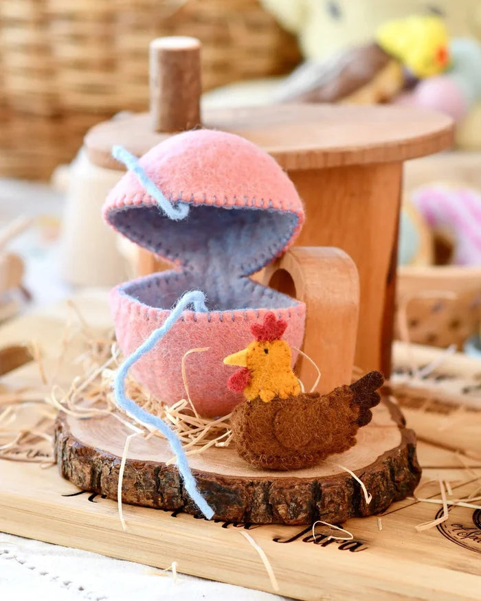 Felt Surprise Egg - with Hen Inside