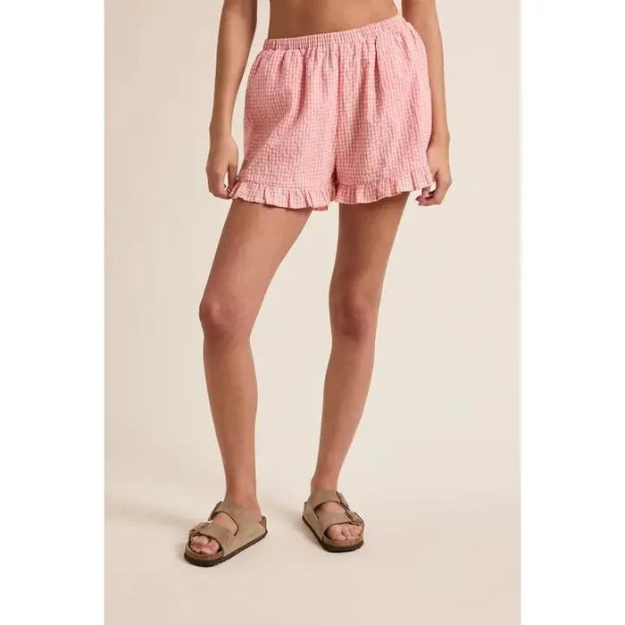 Gingham ruffle shorts