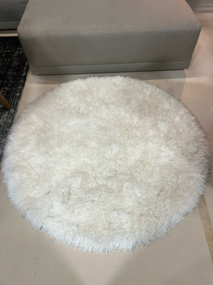 ROUND RUG WHITE SHAG