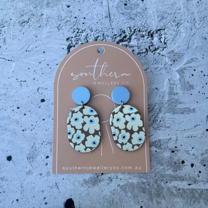 Southern Jewellery Co Boheme Blue Daisy Earrings