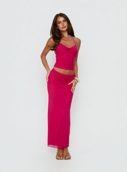 Jailon Ruched Maxi Skirt Guava
