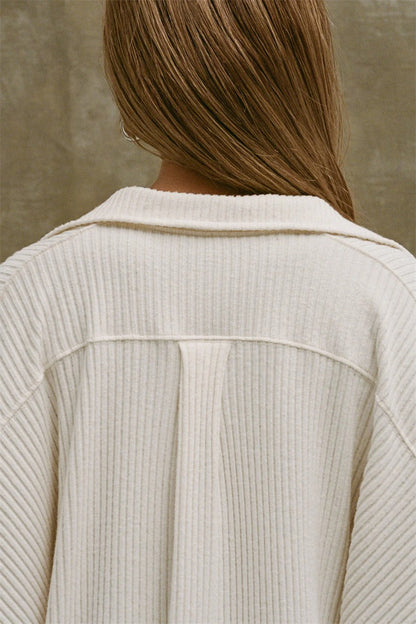 Sexy V Neck Knit Collar Blouse