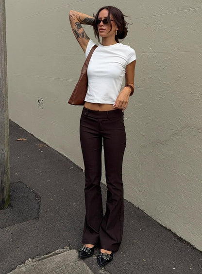 Kinkirk Flared Pants Chocolate Petite