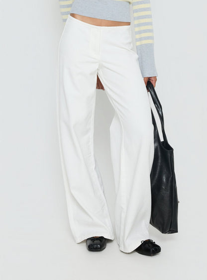 Hereos Mid Rise Baggy Leg Jeans White