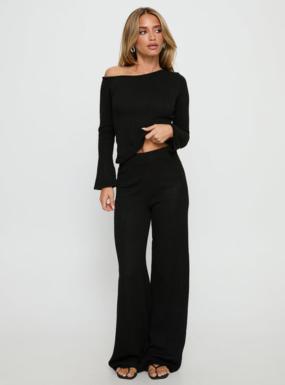Jaede Knit Pants Black