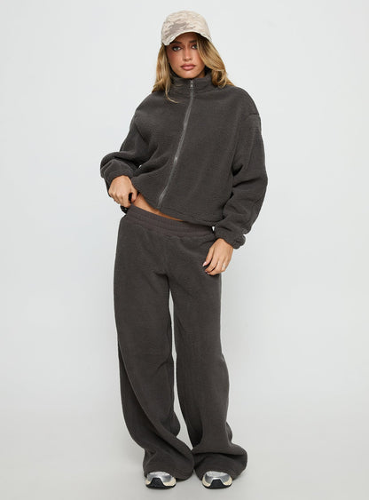Siberia Fleece Track Pant Charcoal
