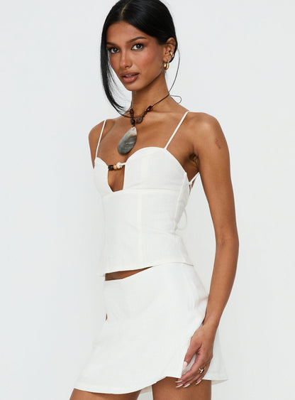 Karessa Beaded Top White