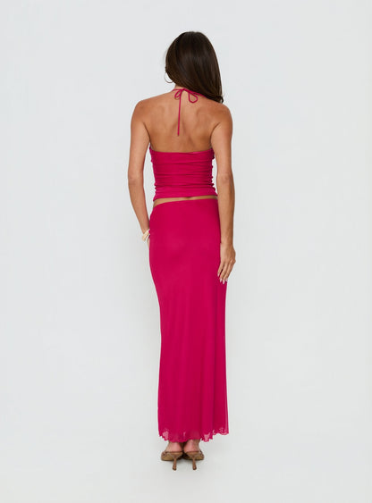 Jailon Ruched Maxi Skirt Guava