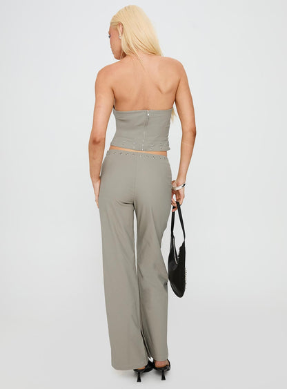 Passionette Strapless Top Olive