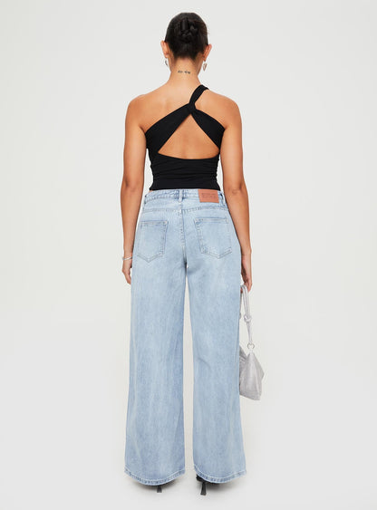 Ramos Low Rise Denim Jeans Light Blue Wash
