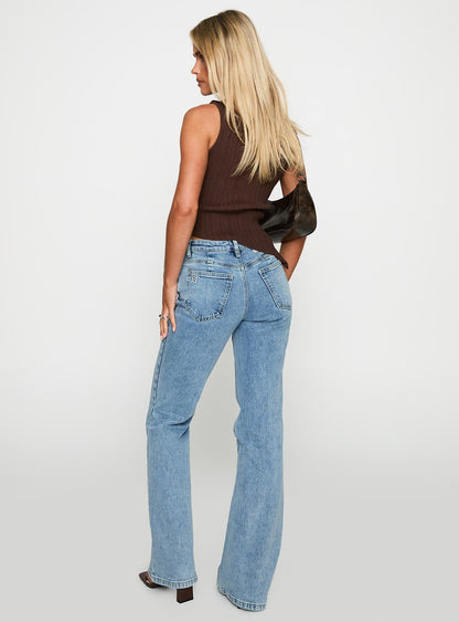 Magic Mirror Mid Rise Bootleg Jeans Ice Wash
