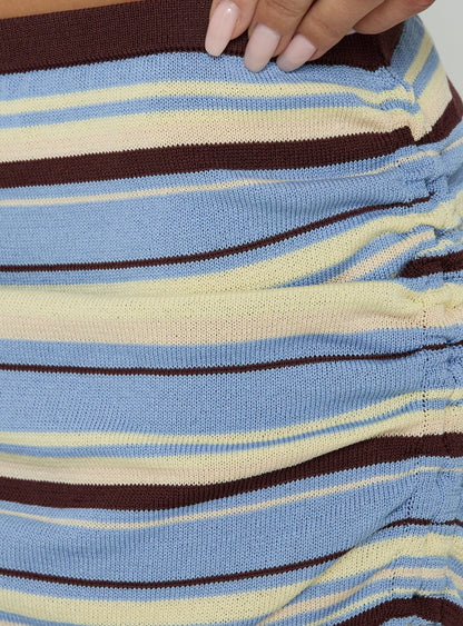 Osamie Knit Drawstring Maxi Skirt Multi Stripe