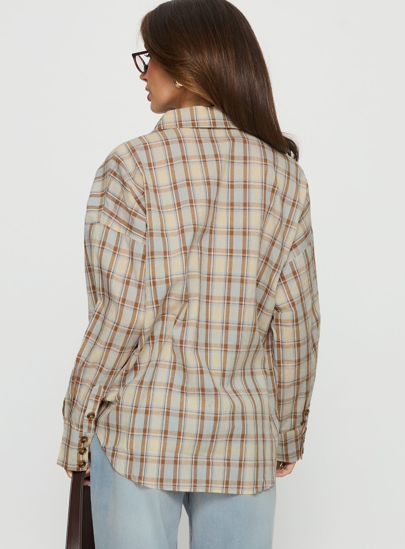 Sweet Summer Flannel Top Blue Check