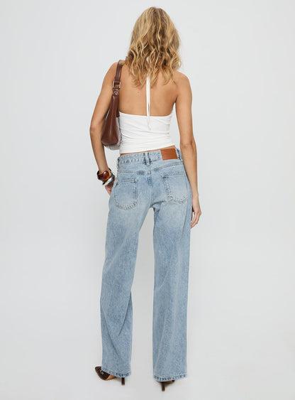 Serenitia Mid Rise Relaxed Jeans Light Wash Petite