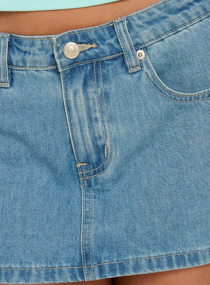 Veyro Micro Denim Skort Mid Blue