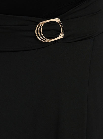 Nola Hardware Slit Maxi Skirt Black Curve