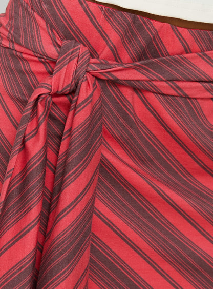 Lindsy Tie Side Mini Skirt Red Multi