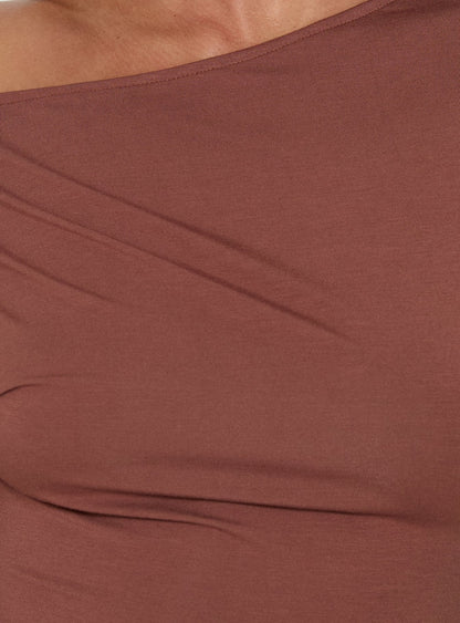Luckiest Girl Off Shoulder Cinched Top Clay