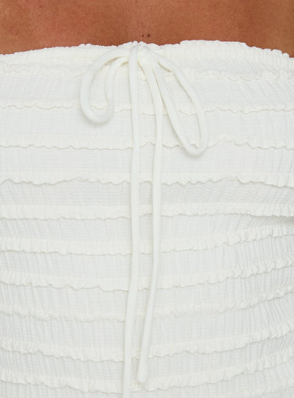 Jaima Textured Strapless Top Cream