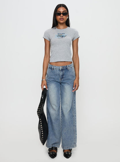 Skipper Low Rise Wide Leg Jeans Vintage Blue