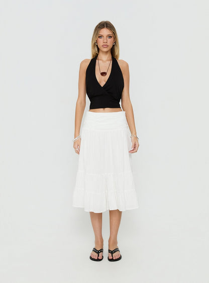 Silver Springs Midi Skirt White