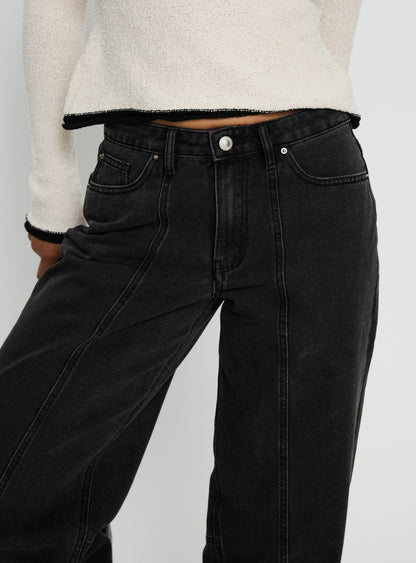Lando Low Rise Straight Leg Jeans Washed Black