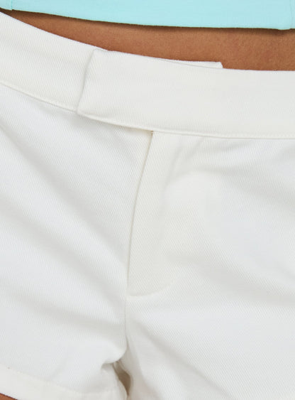 Lestie Embellished Micro Shorts White