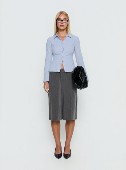 Emersonne Button Up Top Blue