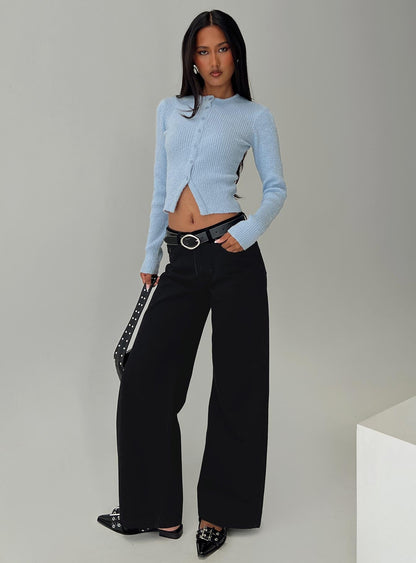 Suzu Long Sleeve Knit Top Blue