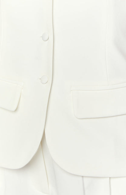 Dien White Strapless Button Up Top