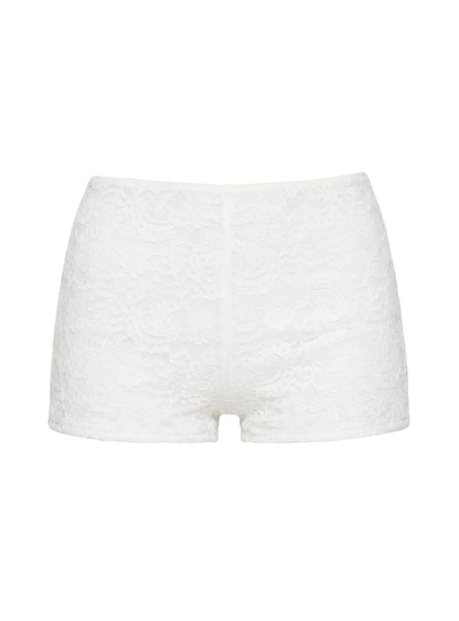 Daveney Lace Micro Shorts White