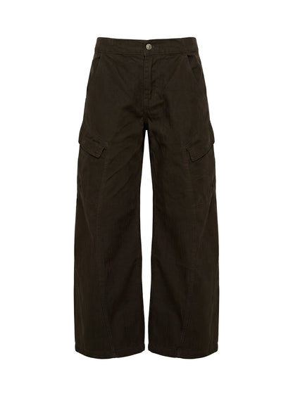 Selective Memory Low Rise Wide Leg Cargo Pants Dark Charcoal