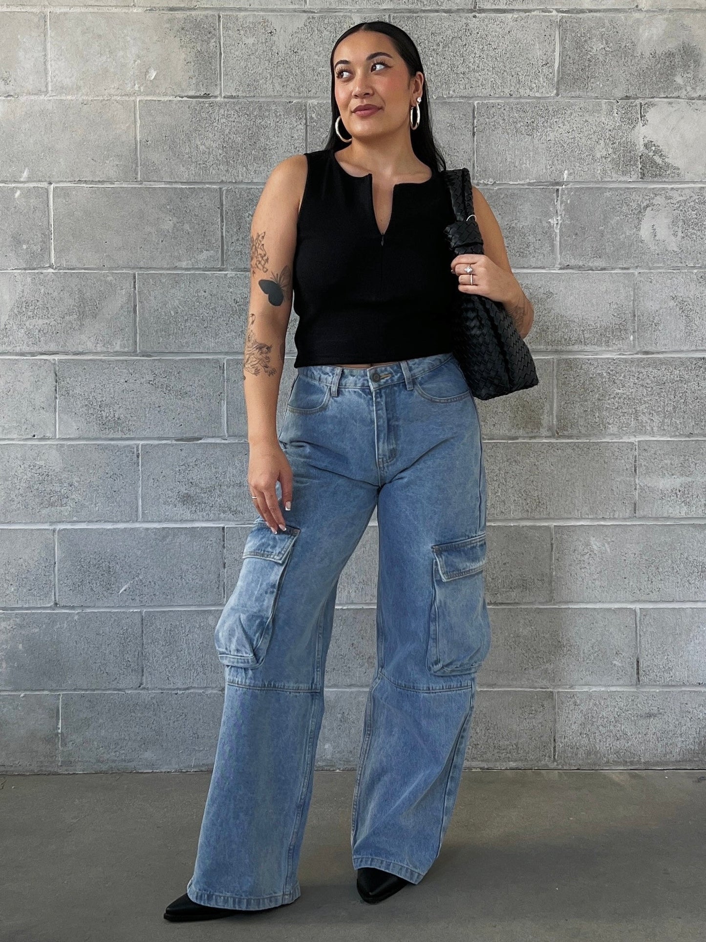 KUWALLA Low Rise Cargo Denim