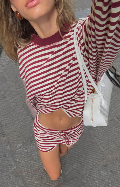 Lioness Kourt Wine Stripe Bloomers
