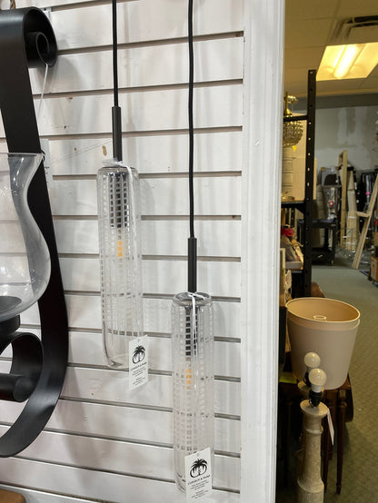 ARTERIORS PENDANT LIGHT TUBULAR ETCHED  GLASS