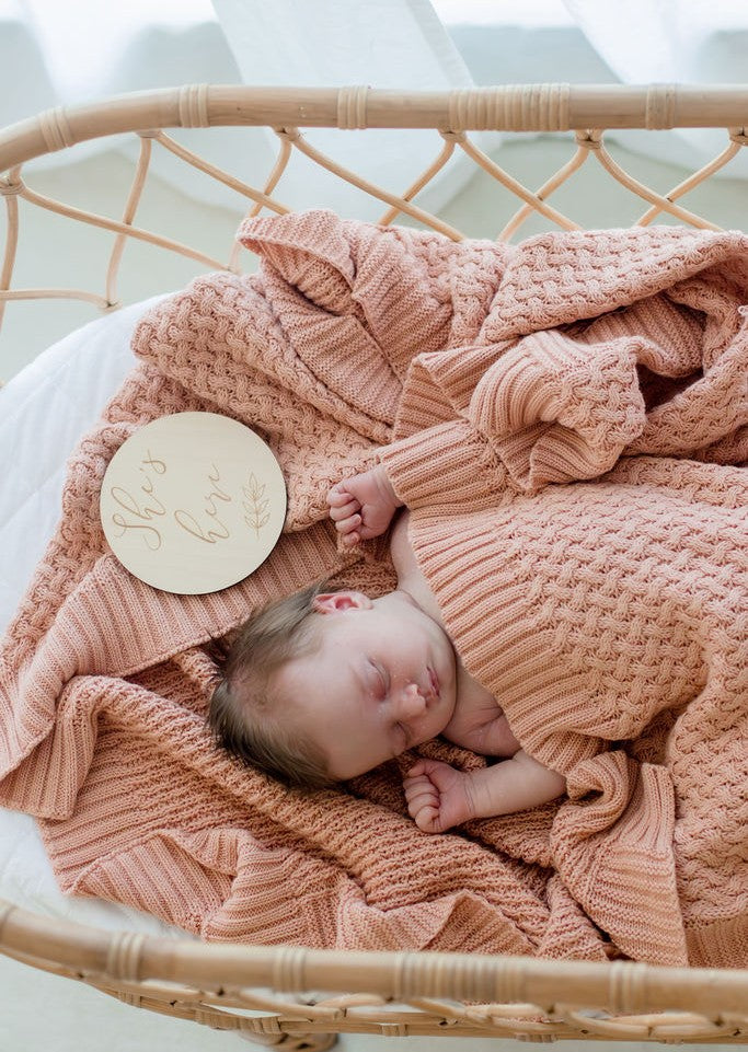 Bambella Knit Cotton Blanket | Blossom