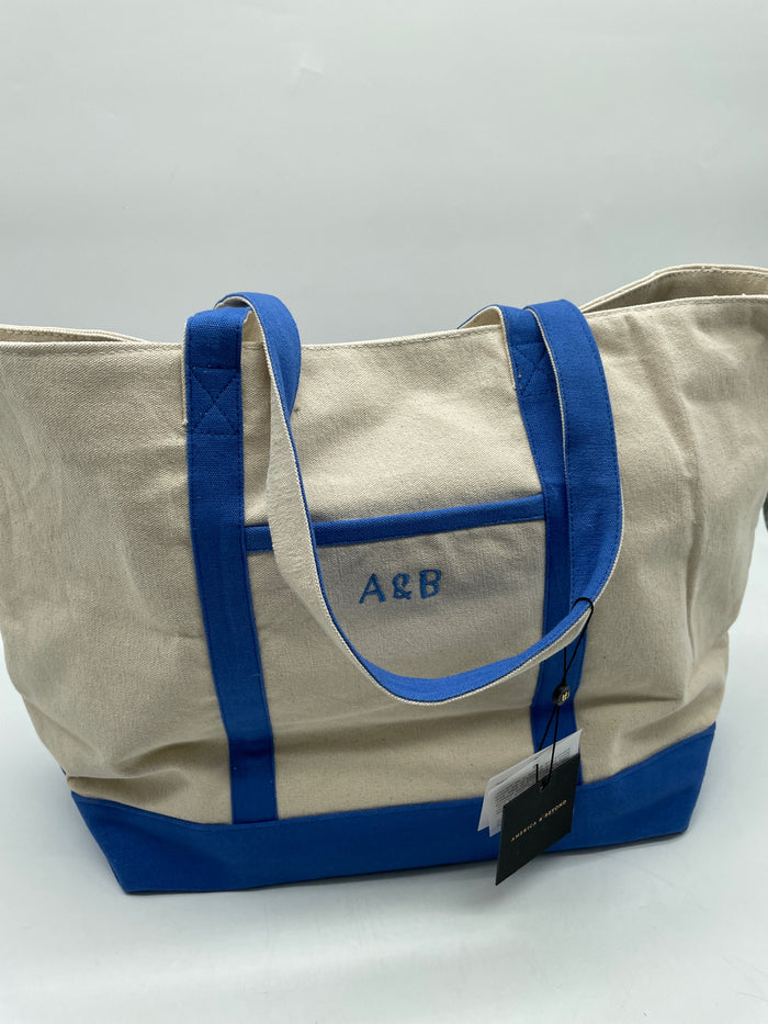 CANVAS TOTE ROCK LOBSTER COASTAL BEADED