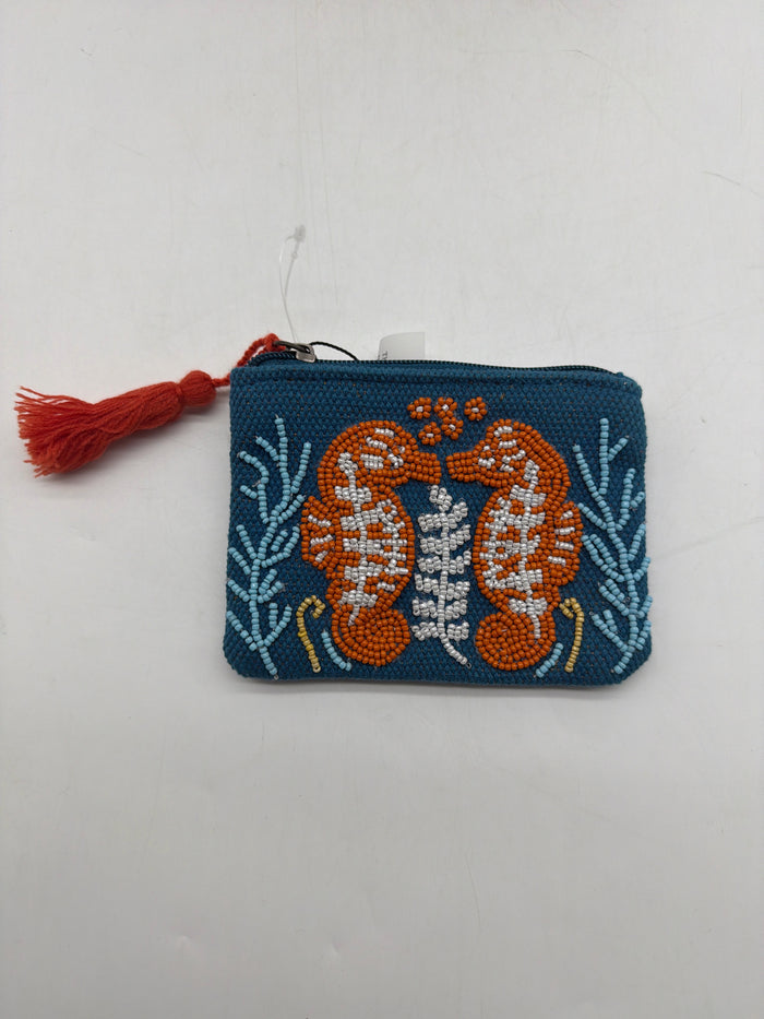 COIN POUCH SEA HORSE TEAL