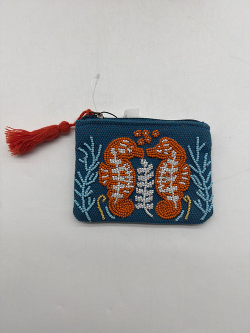 COIN POUCH SEA HORSE TEAL