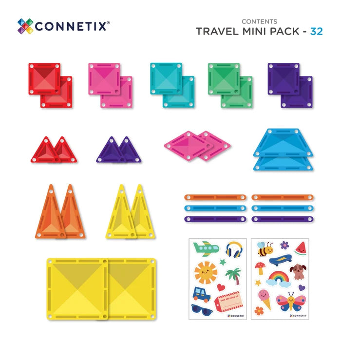 Connetix Magnetic Tiles Travel 32p Mini Pack