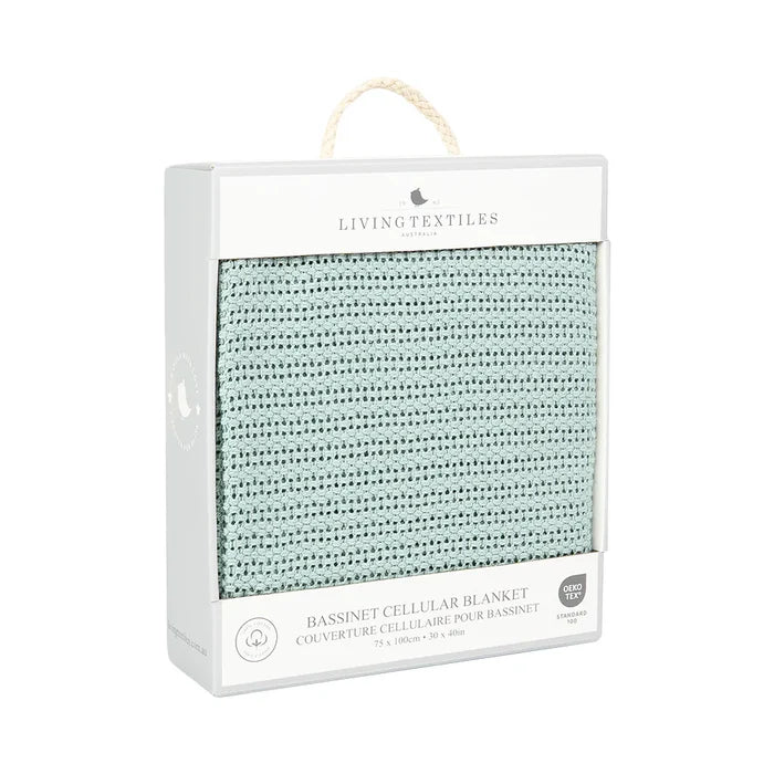 Cotton Bassinet Cellular Blanket - Sage (DAMAGED PACKAGING)