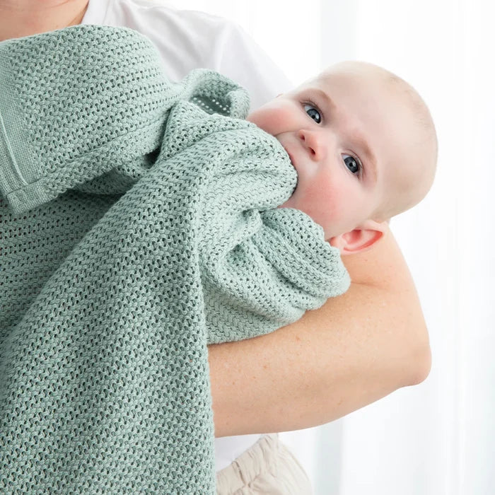Cotton Bassinet Cellular Blanket - Sage (DAMAGED PACKAGING)