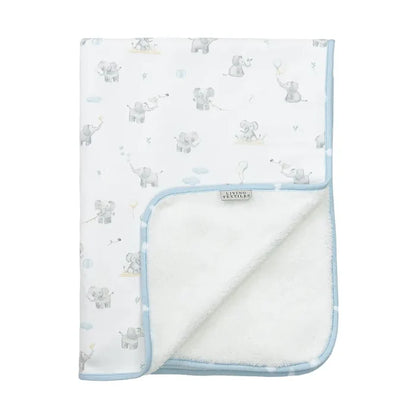 Cotton Jersey Sherpa Blanket - Elephant Playtime
