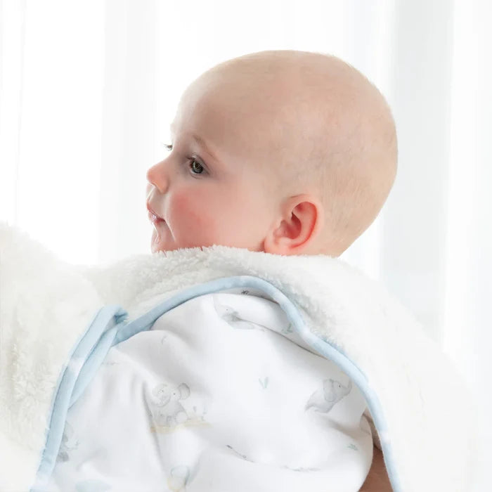 Cotton Jersey Sherpa Blanket - Elephant Playtime