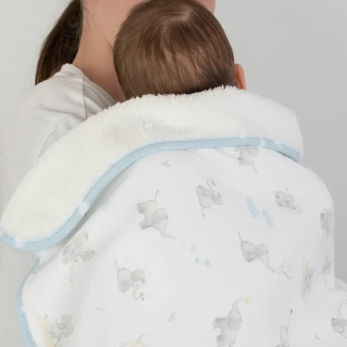 Cotton Jersey Sherpa Blanket - Elephant Playtime