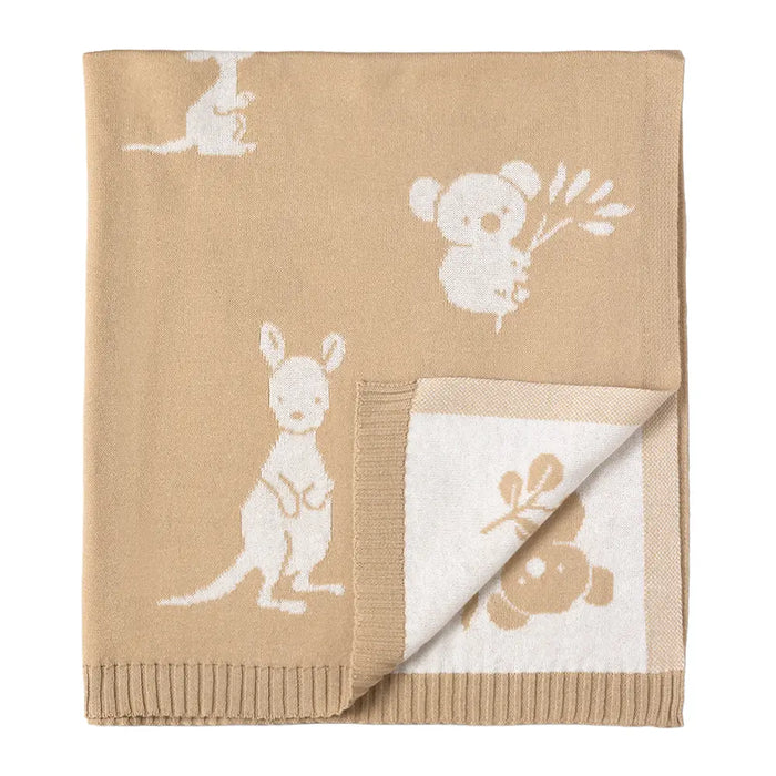 Cotton Knit Pram Blanket - Australiana