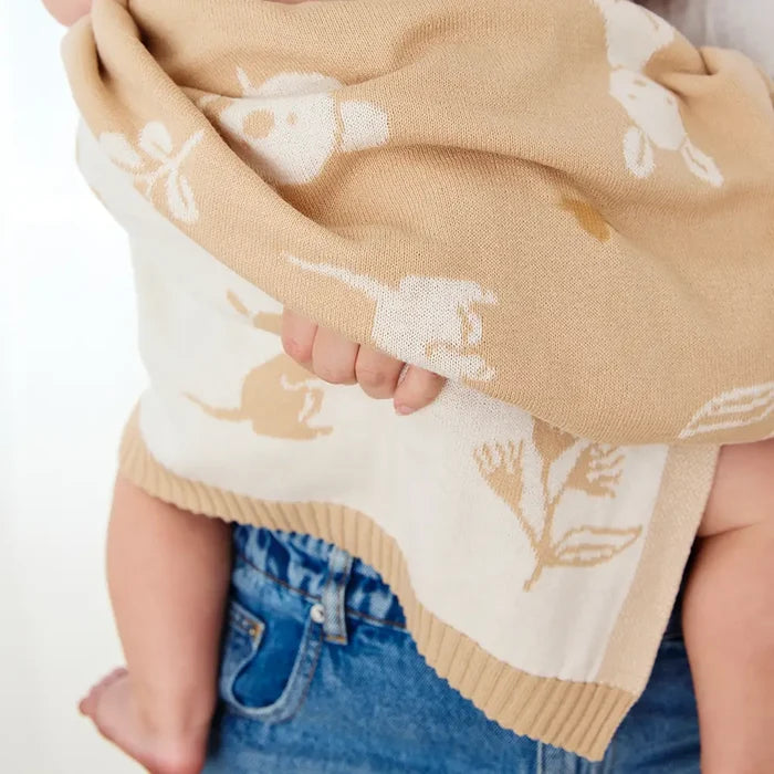 Cotton Knit Pram Blanket - Australiana